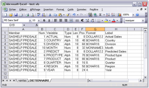 Export de SAS vers Excel 3